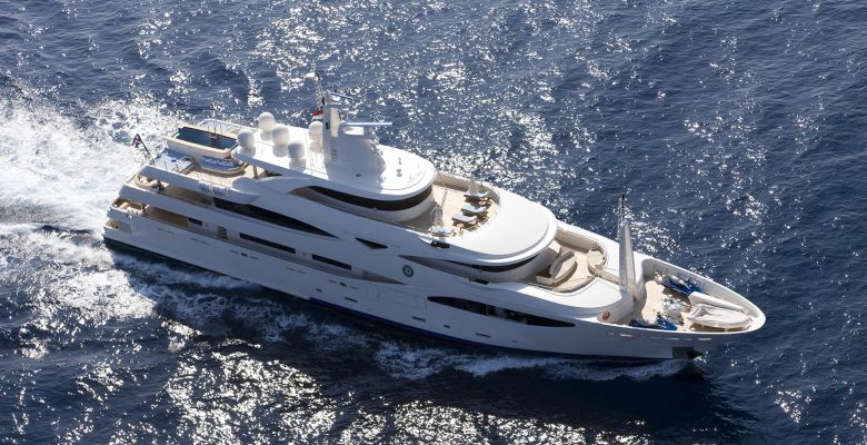 CRN yacht Romance aerial