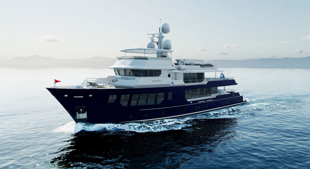 the RMK 120 Seven Seas is a megayacht from the design studio Vripack