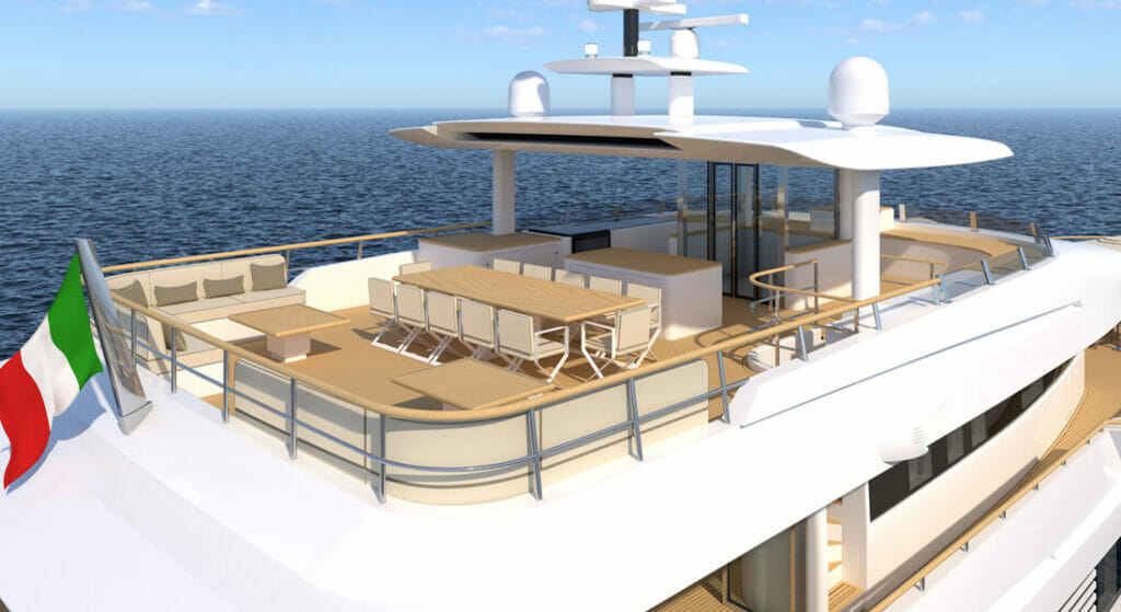 the Explorer 49.5 is a superyacht designed by Tomasso Spadolini