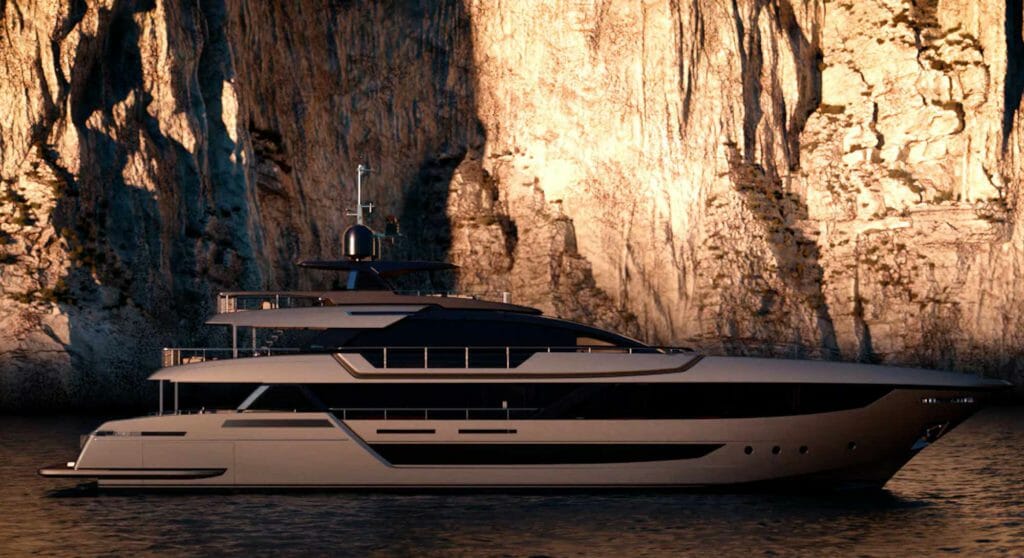 the Riva 130 Bellissima megayacht is in build for Americans