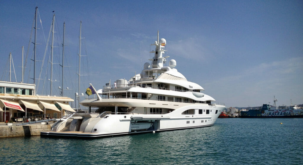 the superyacht Meridian A, a.k.a. the superyacht Valerie is under "provisional retention" in Spain