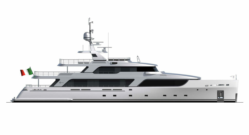 the Codecasa C124 megayacht will be done in 2024