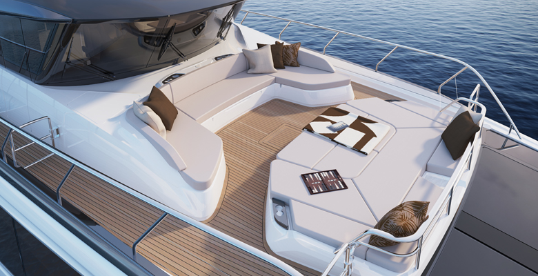 Princess X90 yacht convertible lounge