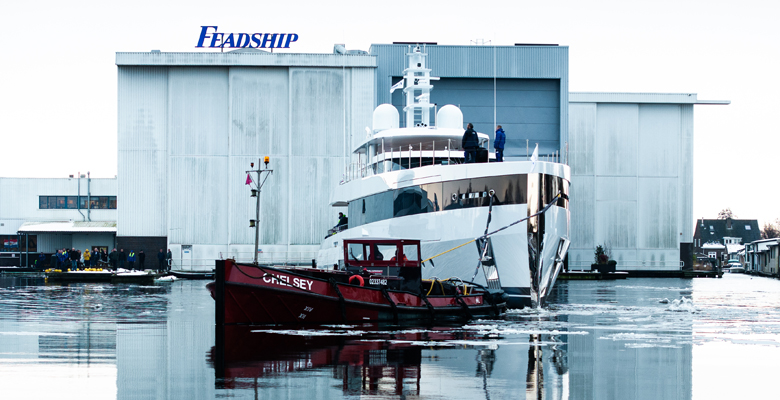Feadship yacht Project 717 launch