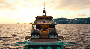 Mangusta GranSport 38 yacht aft decks asymmetry