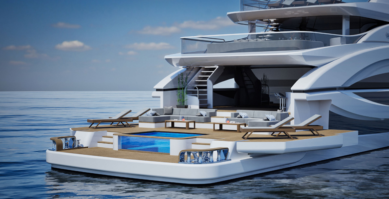 Lazzara LMY 165 yacht beach area