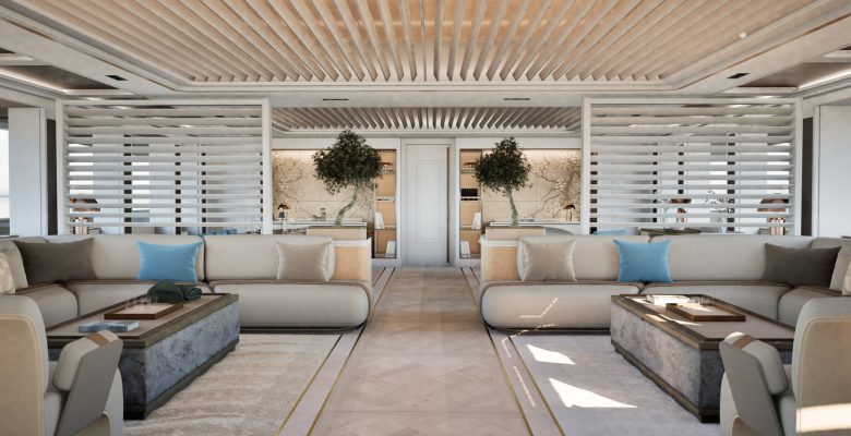 Mulder Design yacht Project Opal saloon