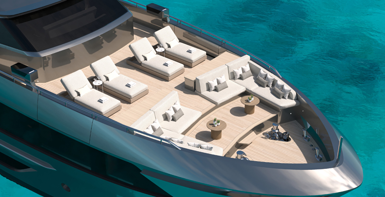 Ocean Alexander 30P yacht foredeck lounge