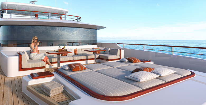 Tureddi Calypso 38M yacht foredeck lounge