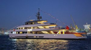 Mengi Yay yacht Gray Wolf launch