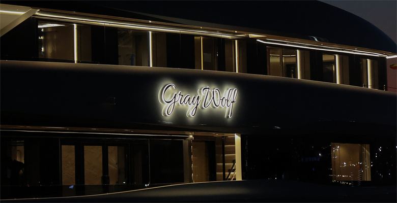 Mengi Yay yacht Gray Wolf launch