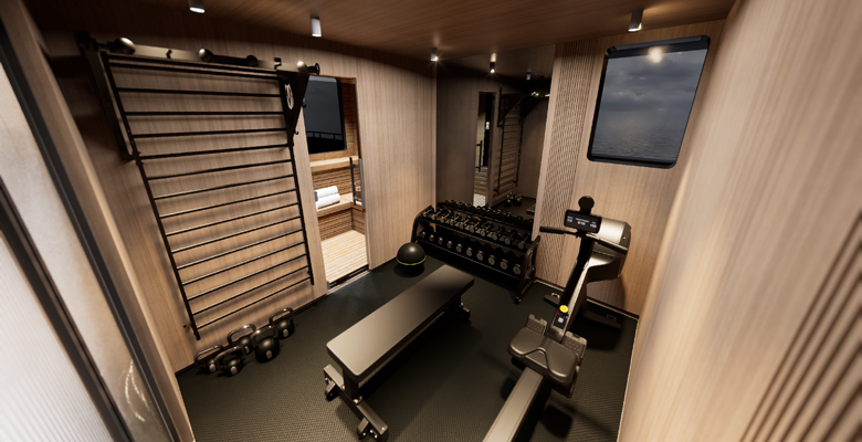 Archipelago 80 yacht gym