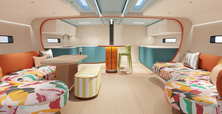Baltic 80 Café Racer yacht interior