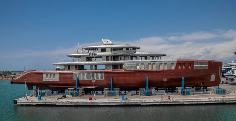 Benetti FB291 yacht Project Ironman enters outfitting