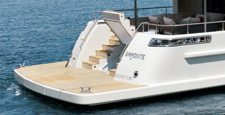 Cantiere delle Marche yacht Ammonite stairs