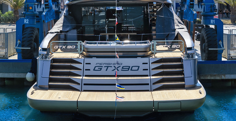 Pershing GTX90 yacht launch