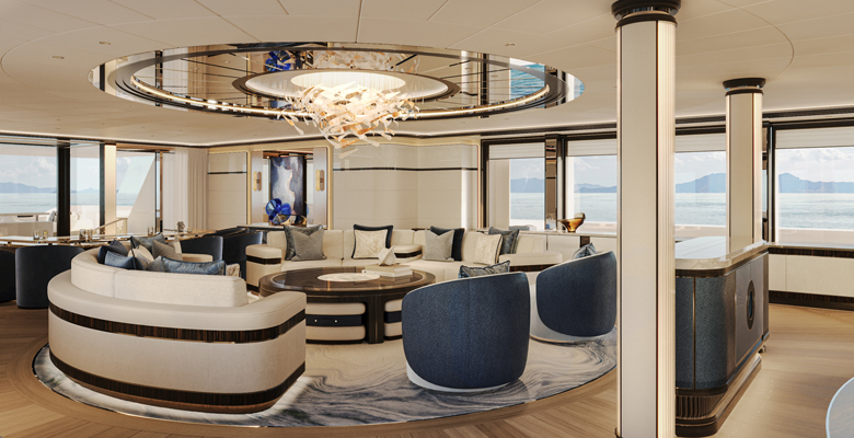 interior saloon of yacht Project Bond