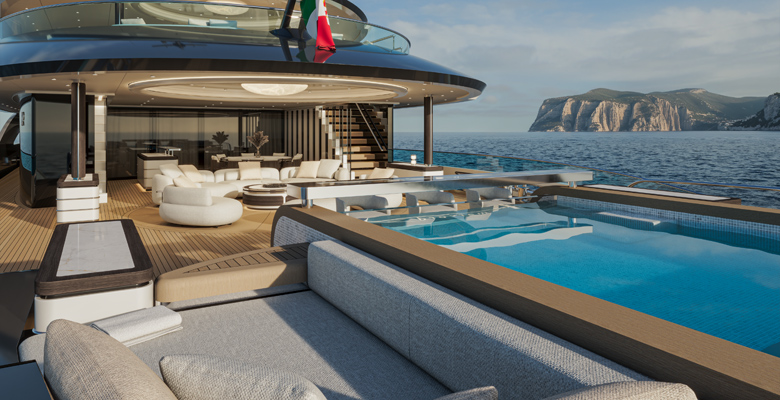 ISA Amacord 86 yacht pool