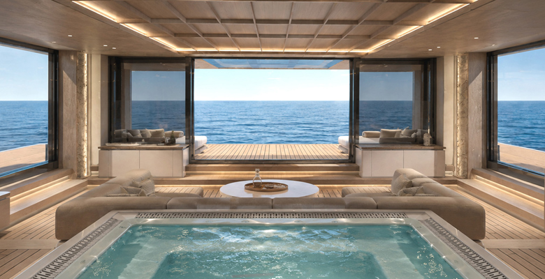 Astra Nord yacht Ciappaira beach club pool