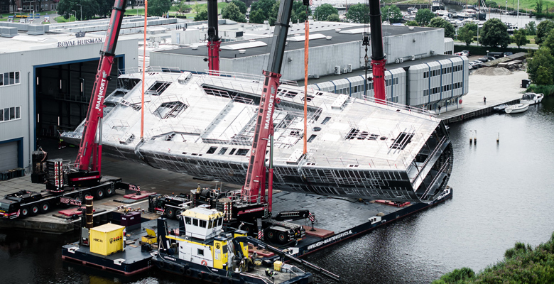 Royal Huisman Project 410 hull flip
