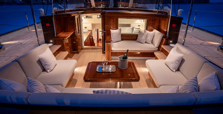 owners' cockpit sailing superyacht Aquarius