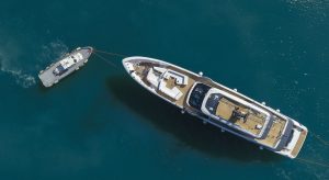 Custom Line Saetta 128 yacht launch